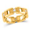 Image 1 : 1/2 CTW Mens Round Diamond Link Chain Wedding Band Ring 14kt Yellow Gold - REF-122F6W