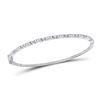 Image 1 : 1/2 CTW Womens Round Diamond Stackable Bangle Bracelet 10kt White Gold - REF-74A9M