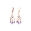 Image 1 : Genuine 4.83 ctw Amethyst & Diamond Earrings 14KT Rose Gold - REF-52Y7F