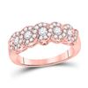 Image 1 : 3/4 CTW Womens Round Diamond 5-Stone Band Ring 14kt Rose Gold - REF-85N4A