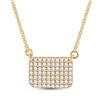 Image 1 : 1/5 CTW Womens Round Diamond Rectangle Fashion Necklace 10kt Yellow Gold - REF-24F5W