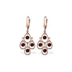 Genuine 2.4 ctw Garnet Earrings 14KT Rose Gold - REF-54X9M