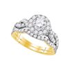 Image 1 : 1 & 3/4 CTW Round Diamond Bridal Wedding Ring 14kt Yellow Gold - REF-269H4R