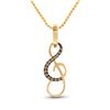 Image 1 : 1/10 CTW Womens Round Brown Diamond Treble Clef Music Pendant 10kt Yellow Gold - REF-9F5W