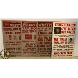 LOT OF VINTAGE WRESTLING POSTERS