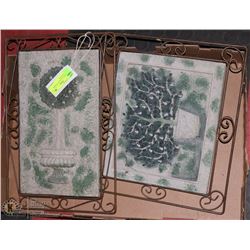 2 DECORATIVE METAL FRAMED WALL PLAQUES