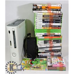 XBOX 360 CONSOLE WITH ASSORTED GAMES