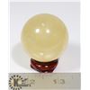 Image 1 : #76-CALCITE SPHERE BALL + STAND 41.8mm