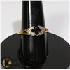 Image 1 : #195-BLUE SAPPHIRE + CZ RING SIZE 7