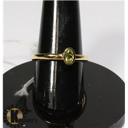 #183-GREEN PERIDOT RING SIZE 7.5