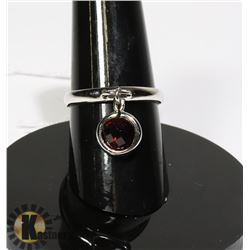 #197-RED GARNET RING SIZE 7