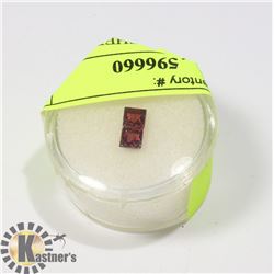 LOT OF TWO MATCHED SQUARE CUT GARNET