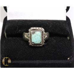 ANTIQUE SILVER WITH OLD HAND CUT BLUE STONE