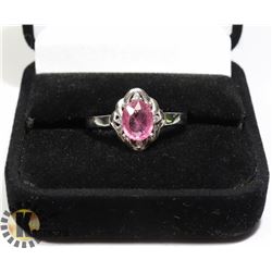 925 VINTAGE WITH LARGE PINK STONE