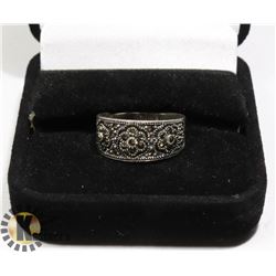 ANTIQUE 925 SILVER WITH FLOWERS AND SMALL STONES