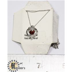 925 HEART PENDANT WITH GARNET