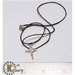 STERLING SILVER JESUS CROSS ON ROPE