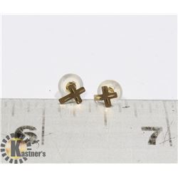 10KT GOLD CROSS EAR RINGS