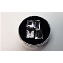10)  LOT OF 4 EMERALD CUT PALE MAUVE