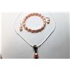 Image 1 : 18)  SET OF PINK PEARL JEWELRY, INCLUDES: