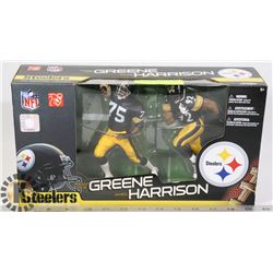 STEELERS JOE GREENE AND HARRISON FIGURE SET