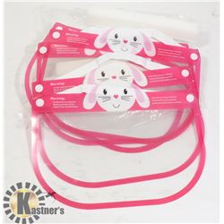 LOT OF 5 CHILDRENS FACE SHIELDS-WHITE BUNNY