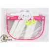 Image 1 : LOT OF 5 CHILDRENS FACE SHIELDS- 4-PINK+1-WHITE