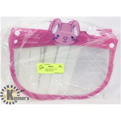 LOT OF 5 CHILDRENS FACE SHIELDS-PINK BUNNY