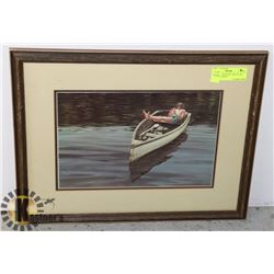 UNTITLED "BOATING AND FLUTE" LEN GIBBS PRINT