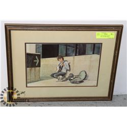 UNTITLED "SUBWAY BANJO BUSKER" LEN GIBBS PRINT