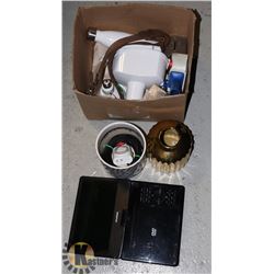 PORTABLE DVD PLAYER AND ASSORTED HOME ESTATE ITEMS
