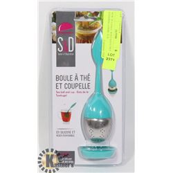 NEW TEA BALL WITH SAUCER FOR STEEPING LOOSE TEA