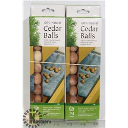 TWO NEW 24 PACK CEDAR BALLS SETS