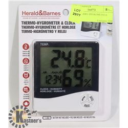NEW THERMO- HYGROMETER & CLOCK