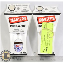 TWO BOTTLES OF PORC-A-FIX PORCELAIN TOUCH UP