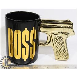 "BOSS" GUN HANDLE COFFEE CUP