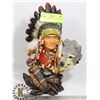 Image 1 : 10 INCHES INDIAN CHIEF AND WOLF STATUE