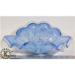 LARGE BLUE MURANO CRISTAL BOWL
