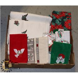 FLAT OF CHRISTMAS LINENS