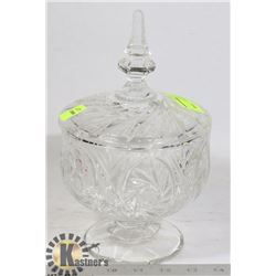 PINWHEEL CRYSTAL LIDDED CANDY DISH