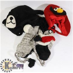 LOT OF 3 ANIMAL FACE TOQUES