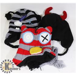LOT OF 3 ANIMAL FACE TOQUES