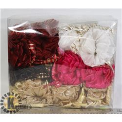 CLEAR BOX OF DECORATIVE HAIR CLIPS