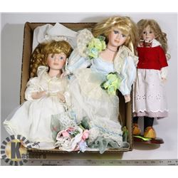 LOT OF 3 PORCELAIN DOLLS