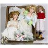 Image 1 : LOT OF 3 PORCELAIN DOLLS