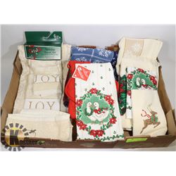 FLAT OF ASSORTED CHRISTMAS TOWELS