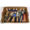 Image 1 : FLAT OF ASSORTED PLYERS AND A CRESCENT WRENCH
