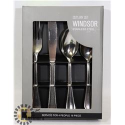 NEW 16PC STAINLESS STEEL CUTLERY SET