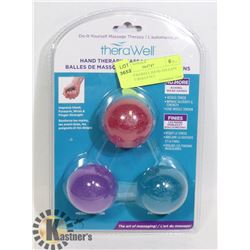 NEW THERAWELL HAND THERAPY MASSING BALLS SET