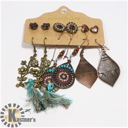 6 PAIRS OF ASSORTED EARRINGS